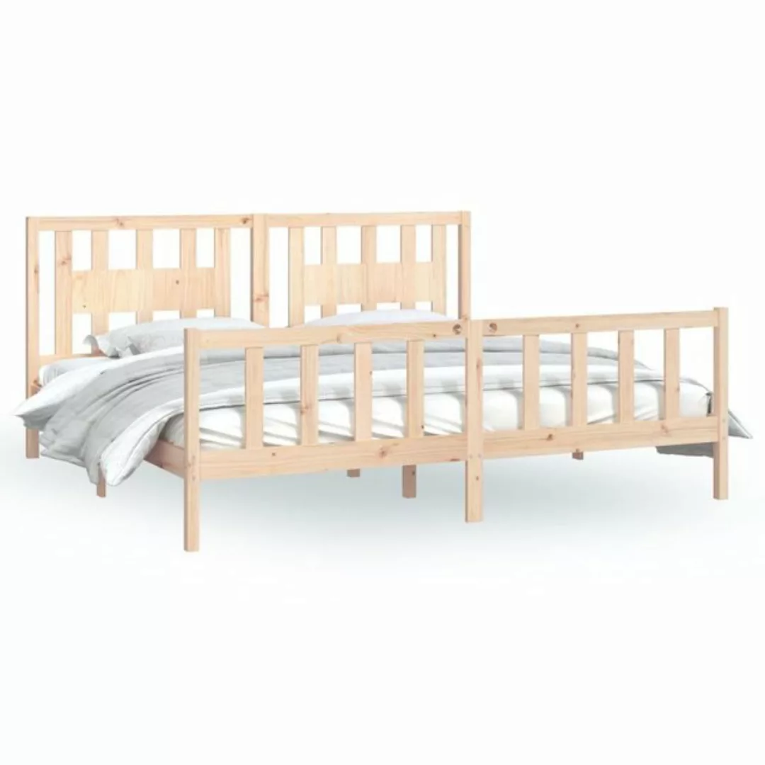 furnicato Bett Massivholzbett mit Kopfteil Kiefer 200x200 cm günstig online kaufen