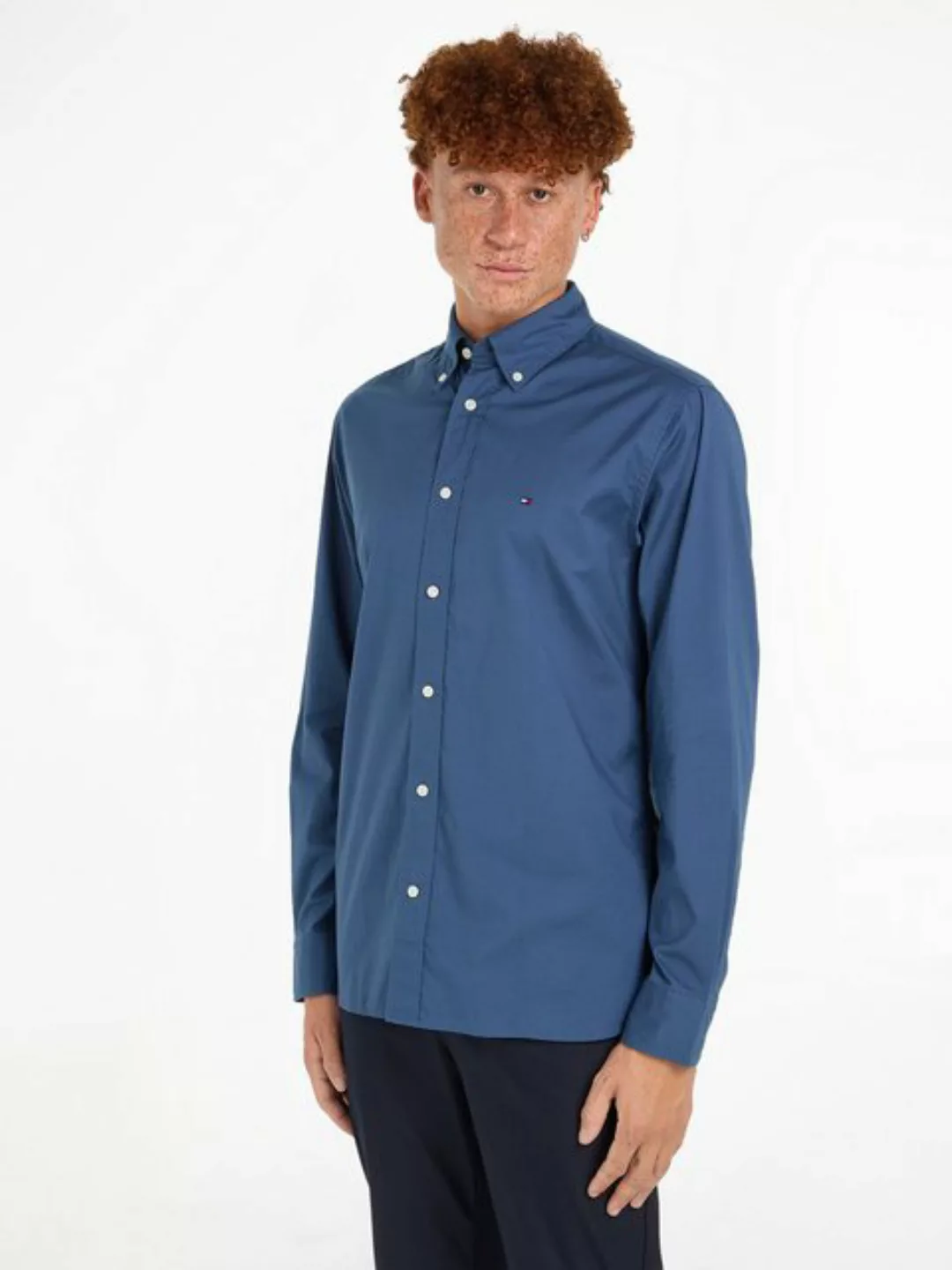 Tommy Hilfiger Langarmhemd FLEX POPLIN RF SHIRT mit Tommy Hilfiger Labelsch günstig online kaufen