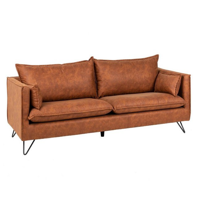 riess-ambiente 3-Sitzer ROCCO 195cm antik braun · Sofa mit Microfaser-Bezug günstig online kaufen