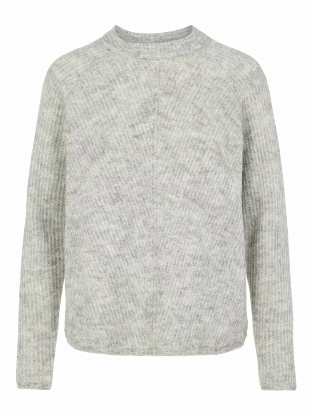 Yas Alva O-ausschnitt Pullover XS Light Grey Melange günstig online kaufen
