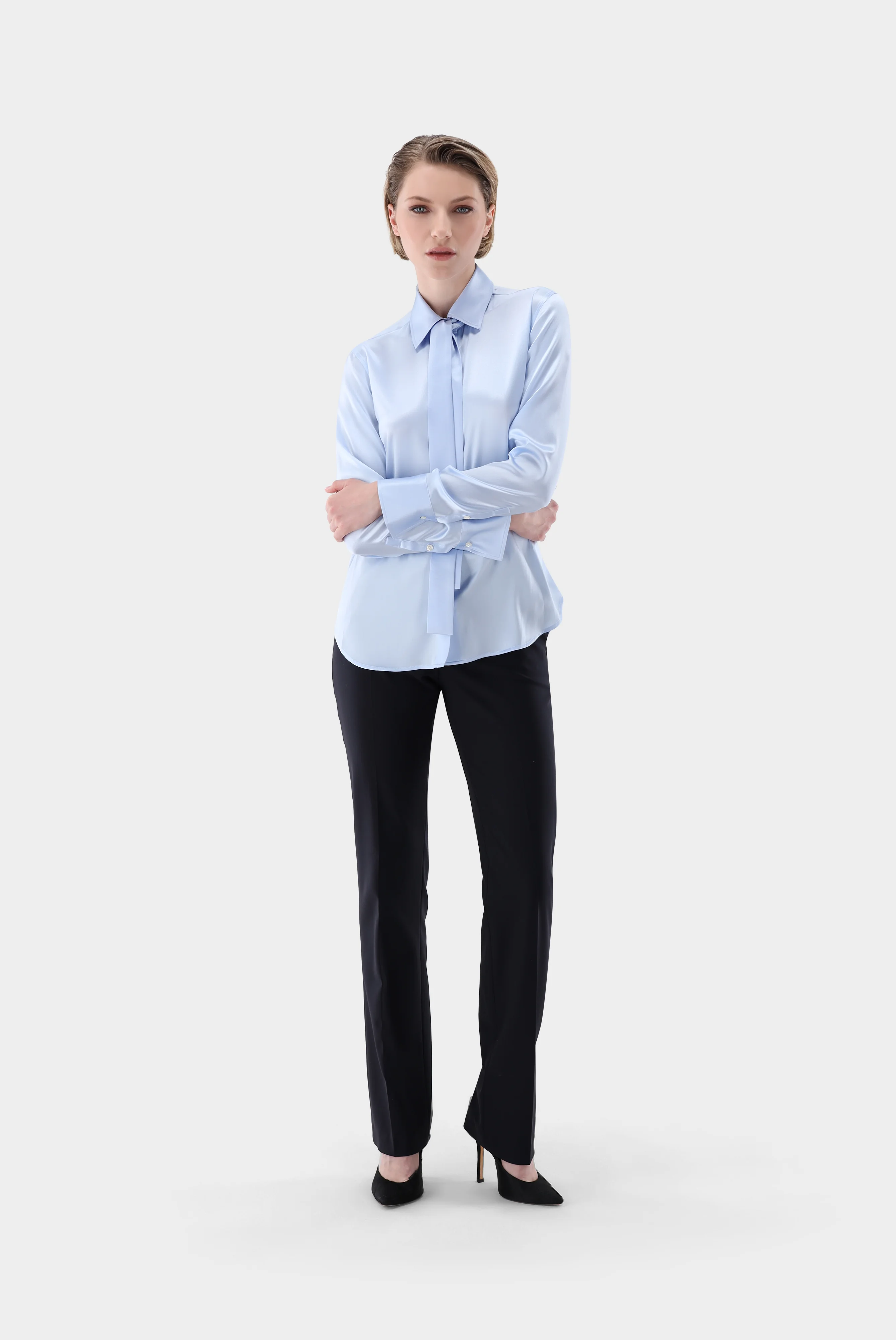 Taillierte Bluse aus Seide mit Stretch günstig online kaufen