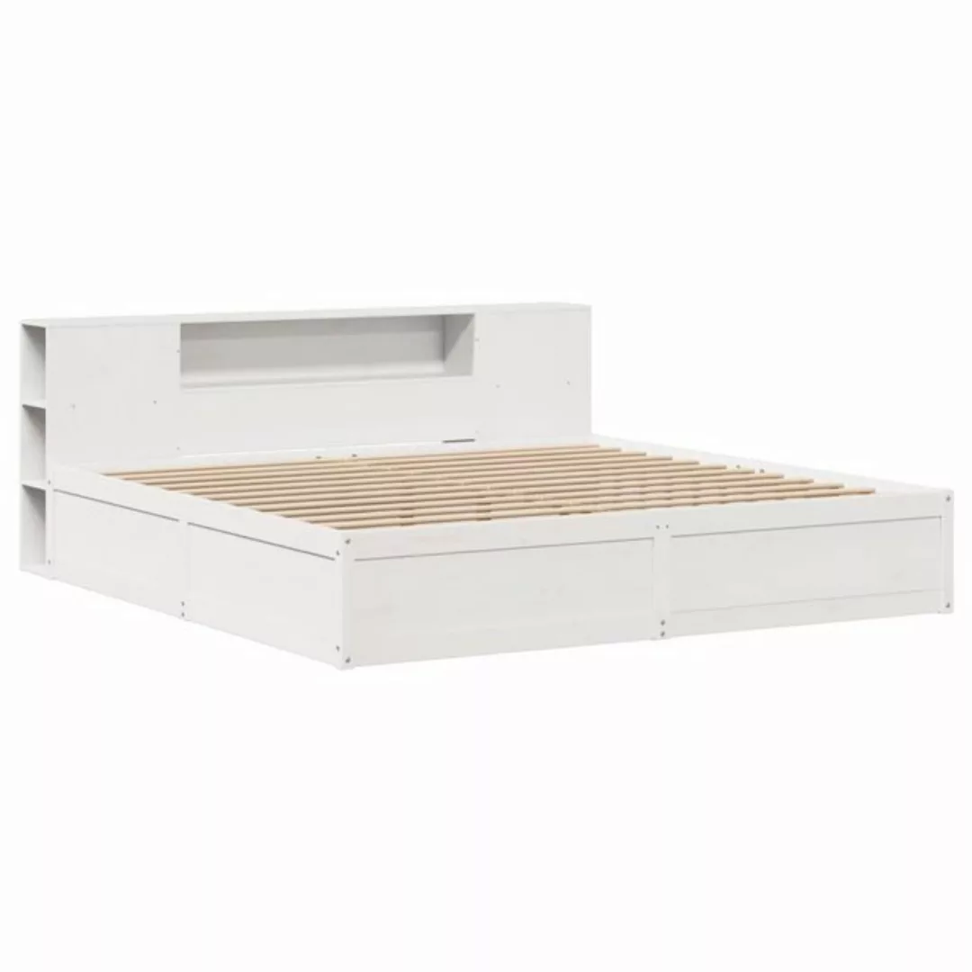 vidaXL Bett Massivholzbett ohne Matratze Weiß 200x200 cm Kiefernholz günstig online kaufen