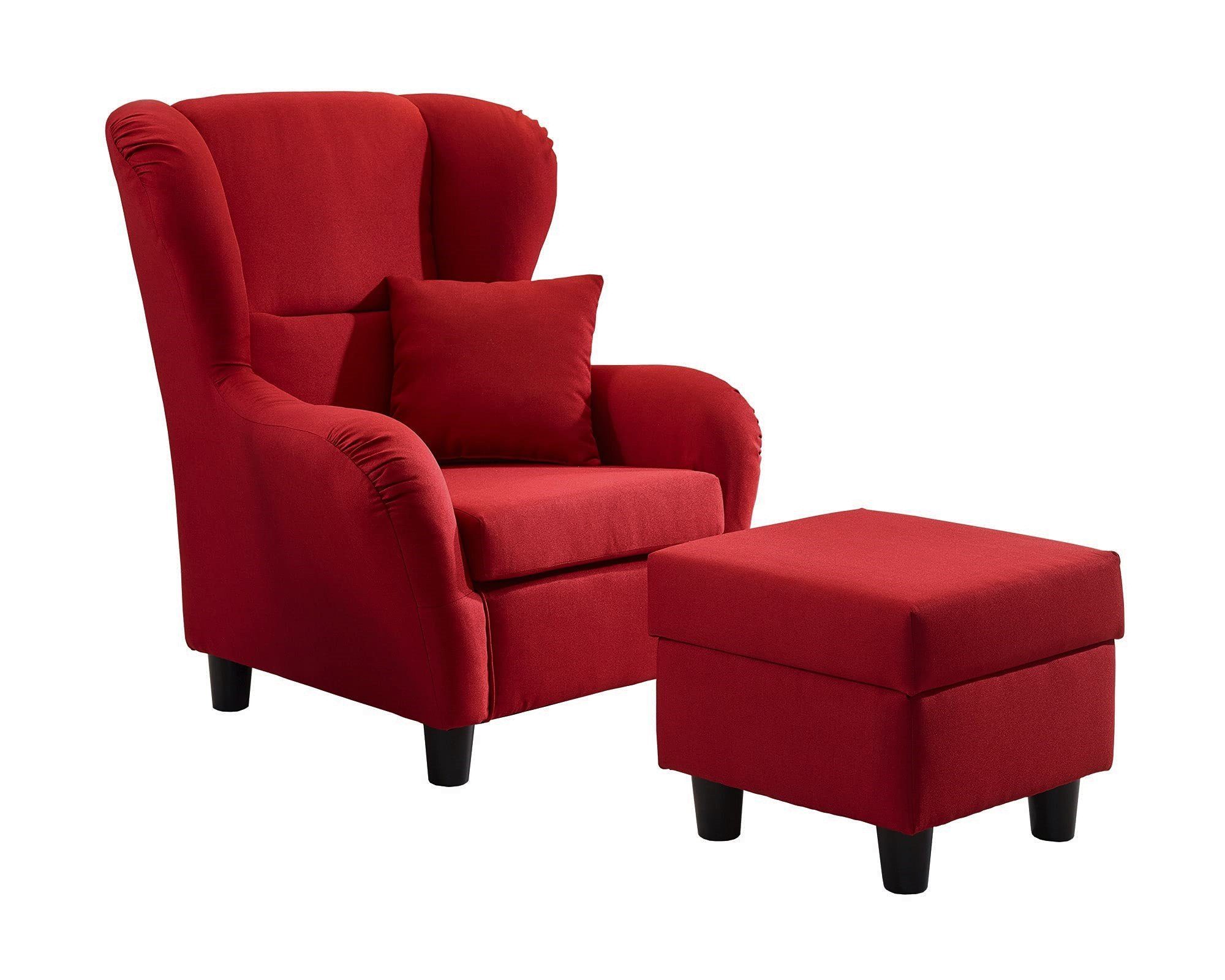 luma-home Ohrensessel 18002 (mit Hocker und günstig online kaufen