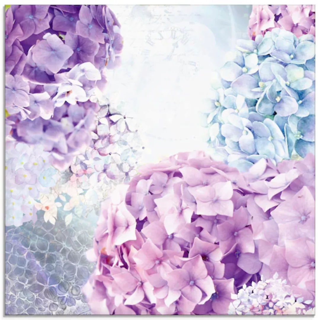 Artland Glasbild »Blau und Pink Hortensie«, Blumen, (1 St.) günstig online kaufen