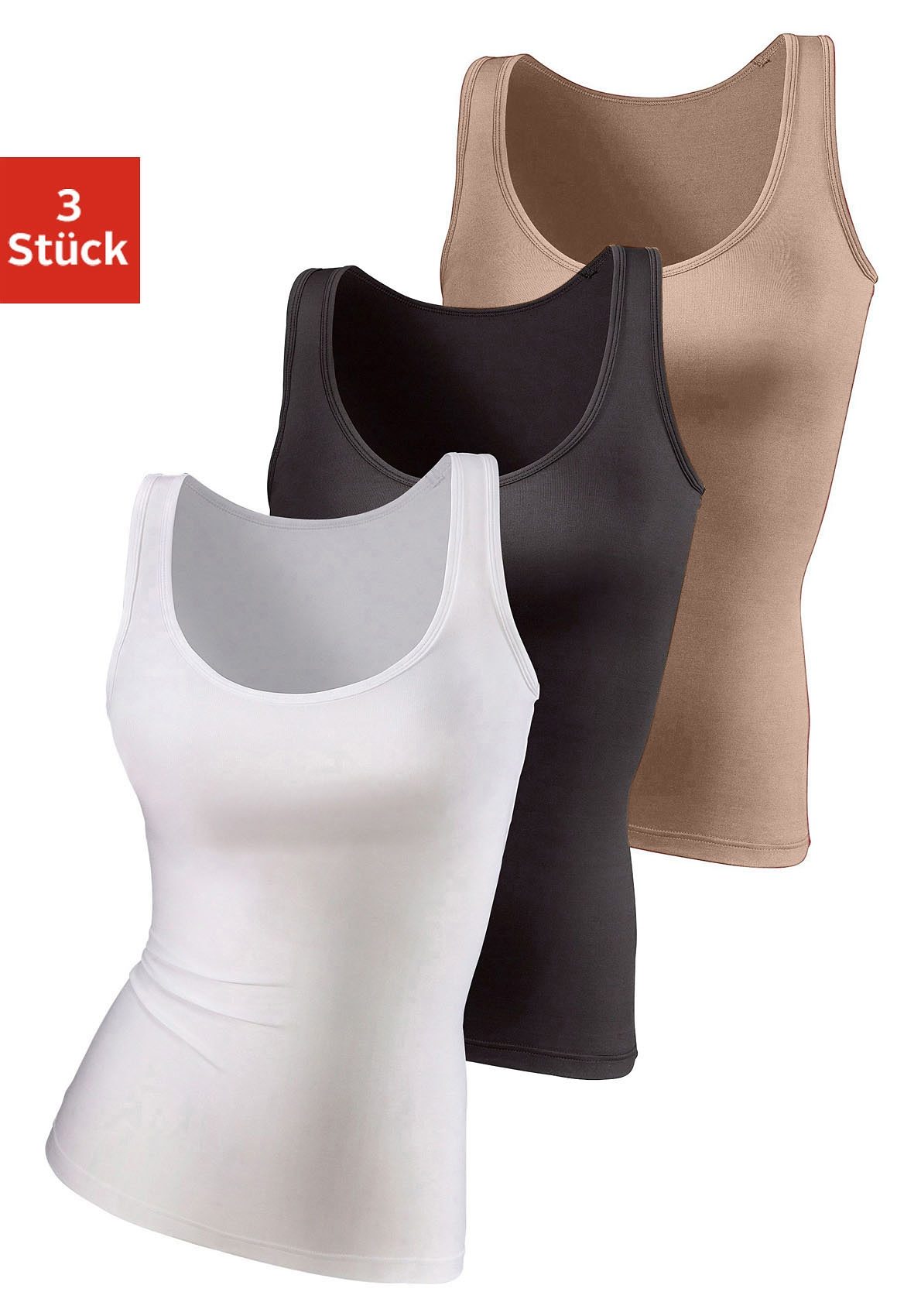 Vivance active Unterhemd, (3er-Pack), aus weicher Microfaser, Tanktop, Unte günstig online kaufen