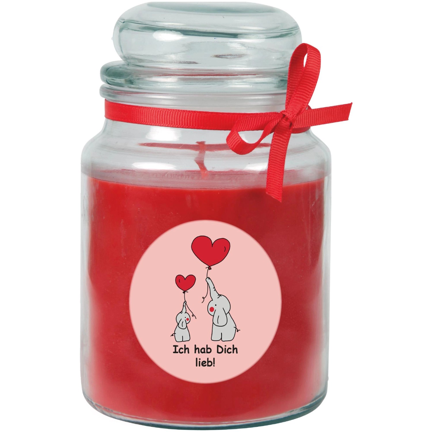 HS Candle Duftkerze & Glas Comic Rot Rose günstig online kaufen