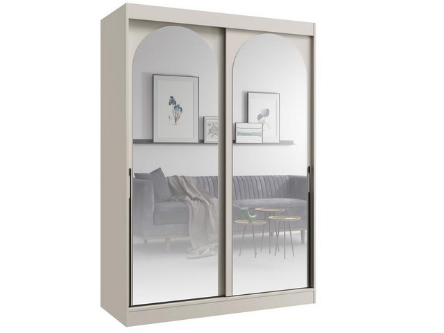 Compleo Kleiderschrank mit Spiegel 150 cm, breit LUCY, Ideal für den Flur M günstig online kaufen