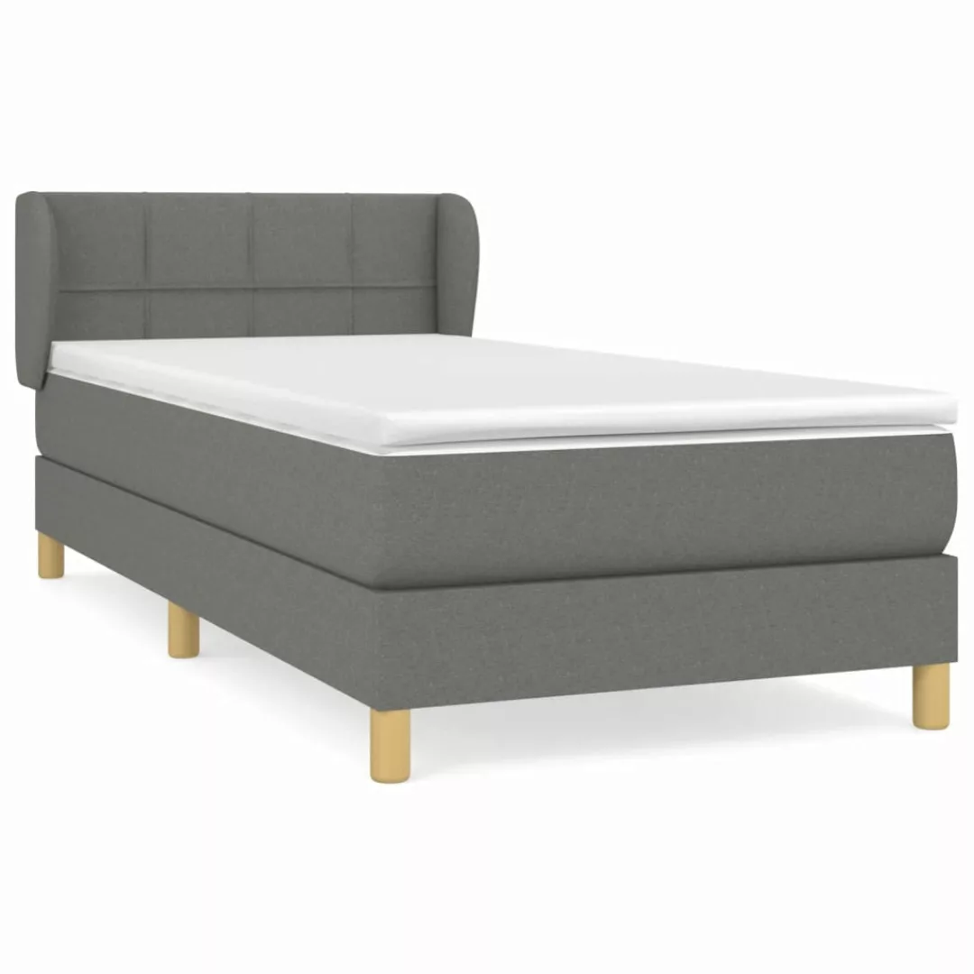 Vidaxl Boxspringbett Mit Matratze Dunkelgrau 80x200 Cm Stoff günstig online kaufen