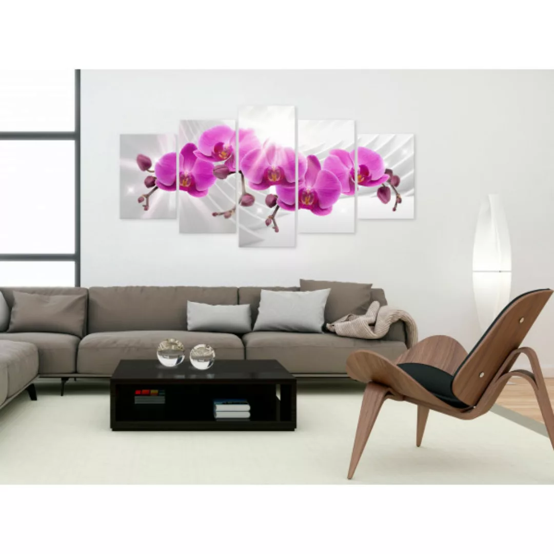 Bild auf Leinwand Abstract Garden: Pink Orchids XXL günstig online kaufen