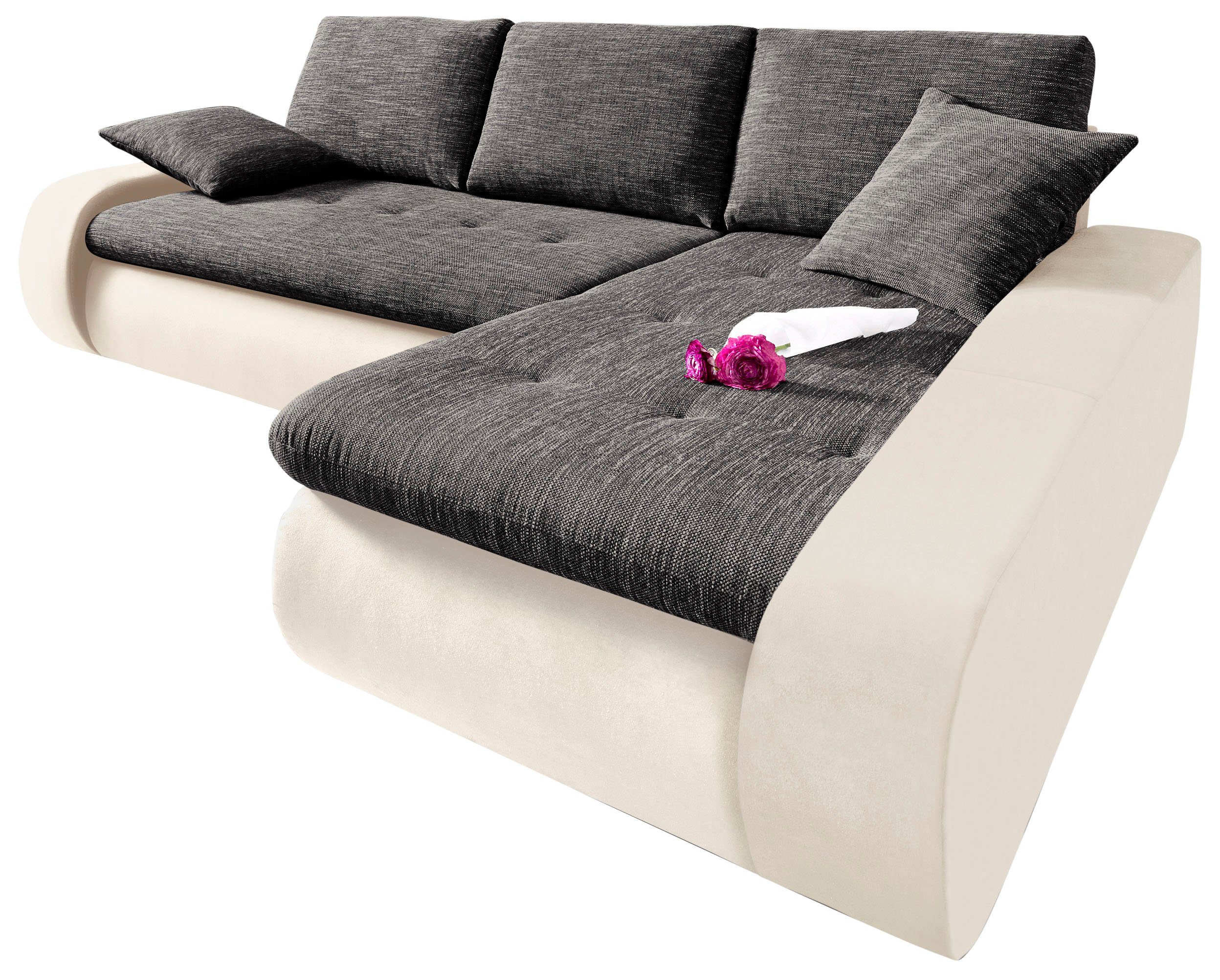 TRENDMANUFAKTUR Ecksofa "Indie, modern und bequem, Materialmix, L-Form", wa günstig online kaufen