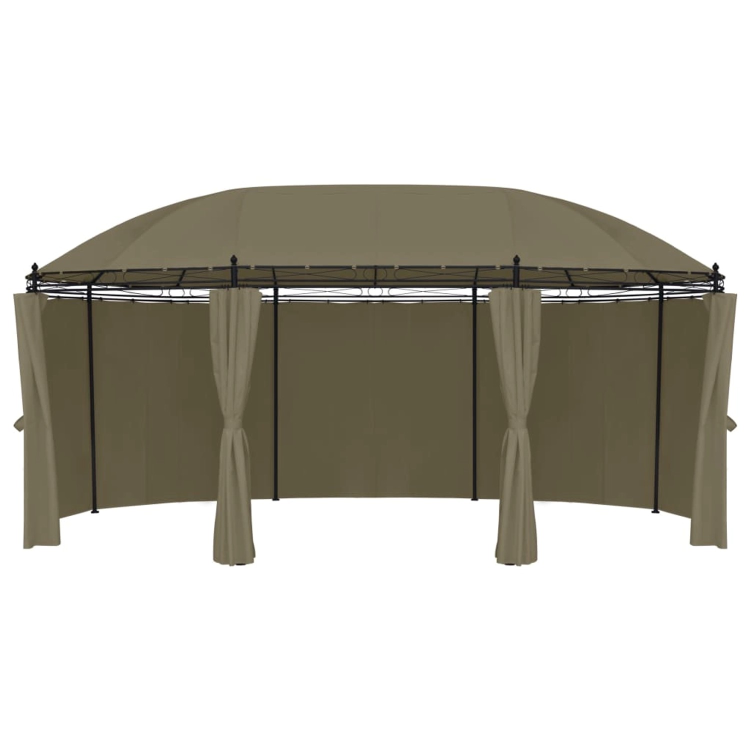 vidaXL Pavillon mit Vorhängen 520x349x255 cm Taupe 180 g/m2 günstig online kaufen