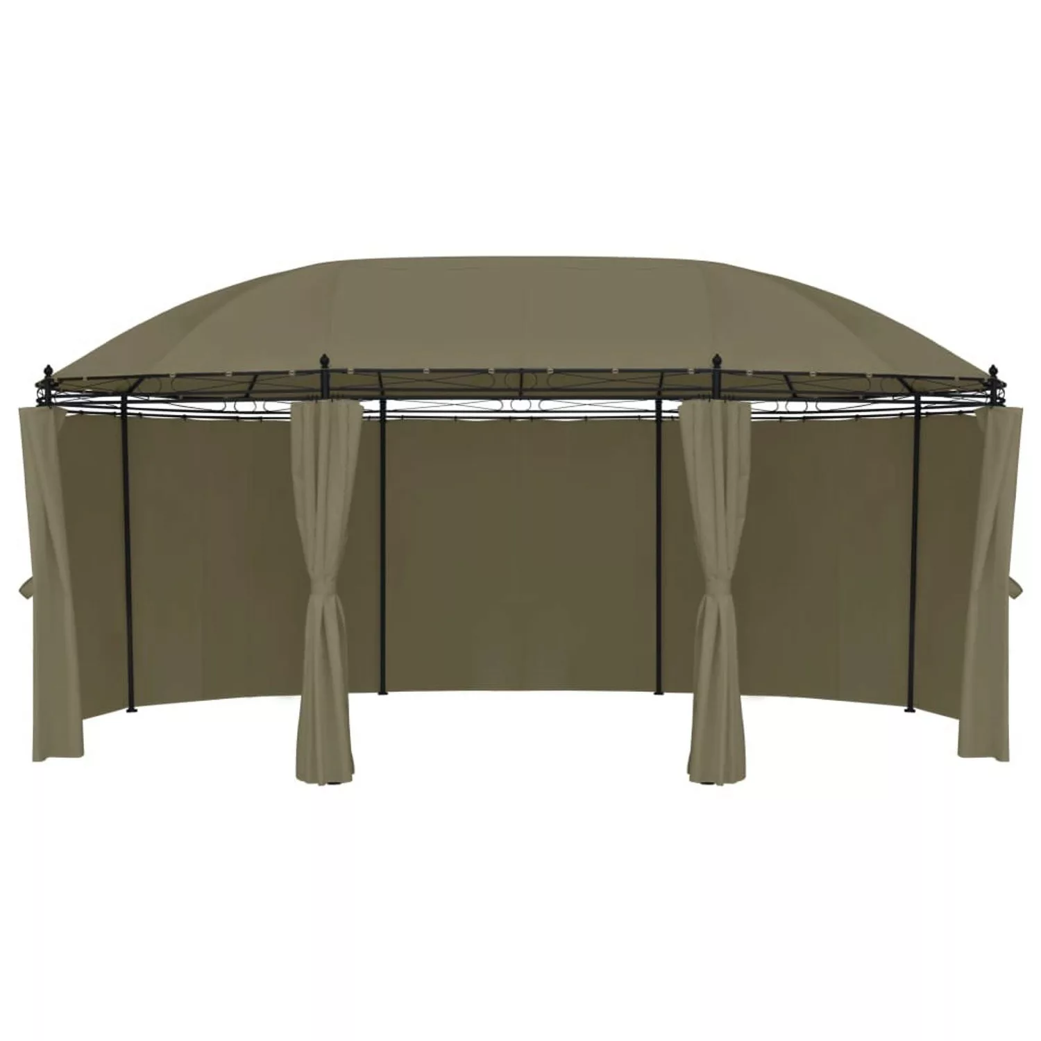 vidaXL Pavillon mit Vorhängen 520x349x255 cm Taupe 180 g/m2 günstig online kaufen