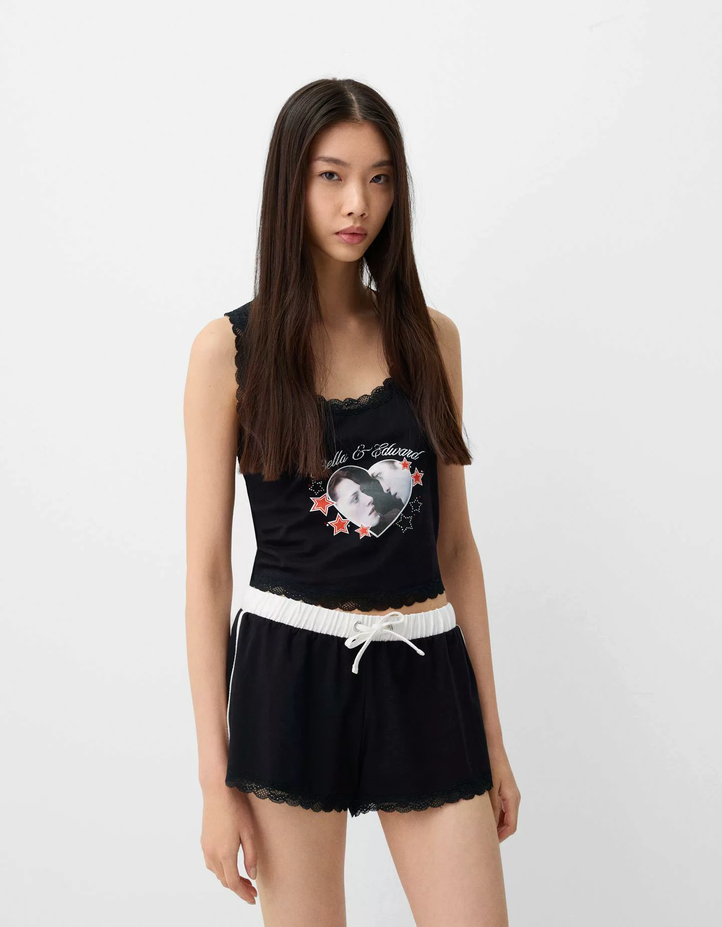 Bershka Top Und Bermudas Twilight Damen M Schwarz günstig online kaufen