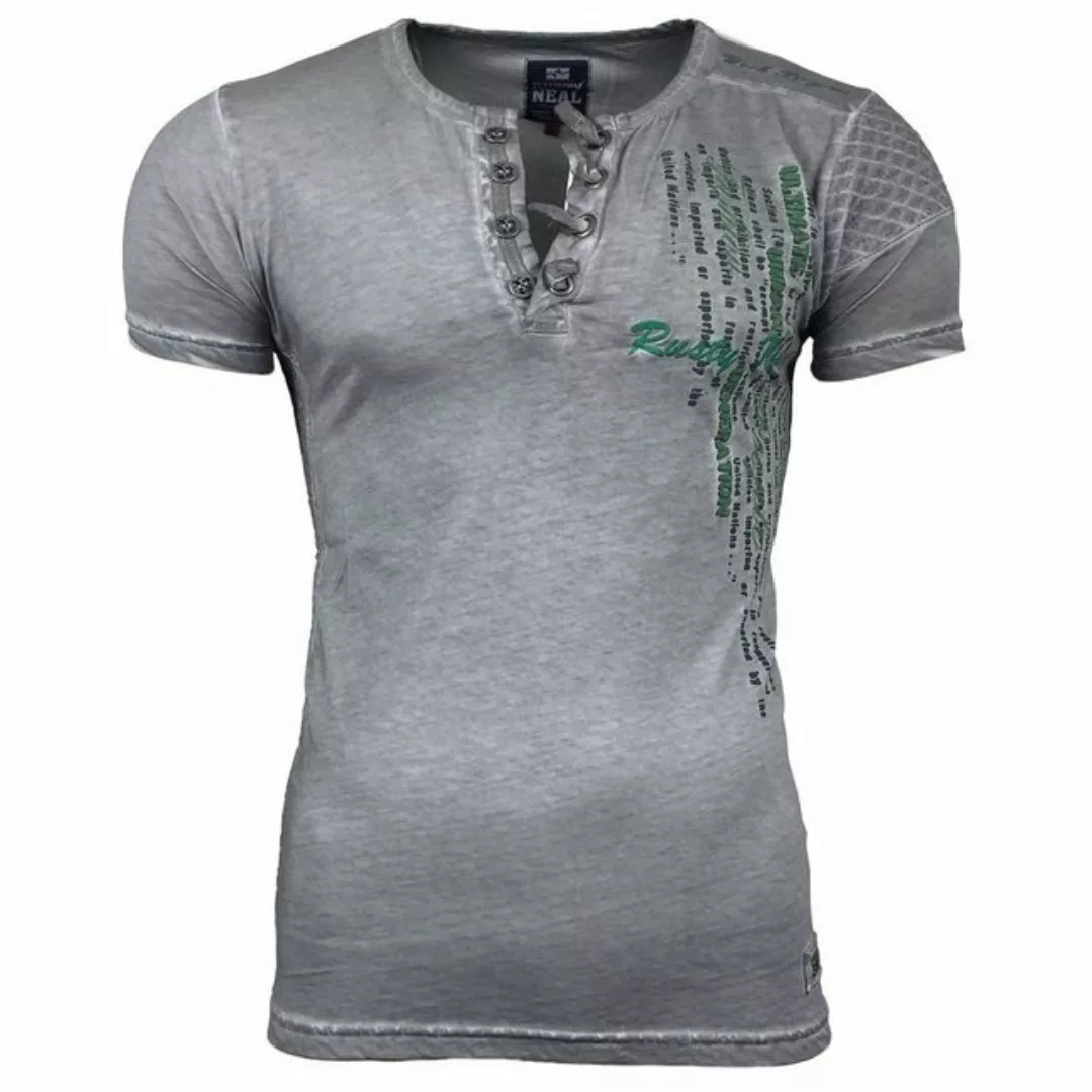 Rusty Neal T-Shirt mit schicker Knopfleiste günstig online kaufen
