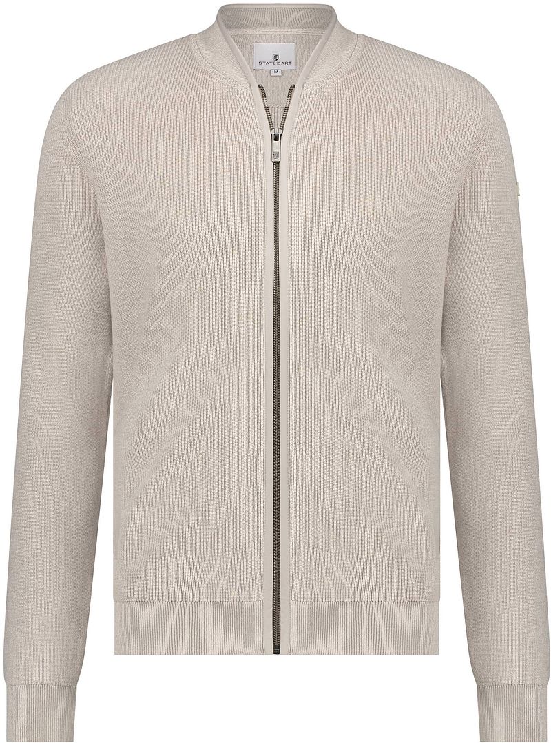 State Of Art Strickjacke Zip Beige - Größe 3XL günstig online kaufen