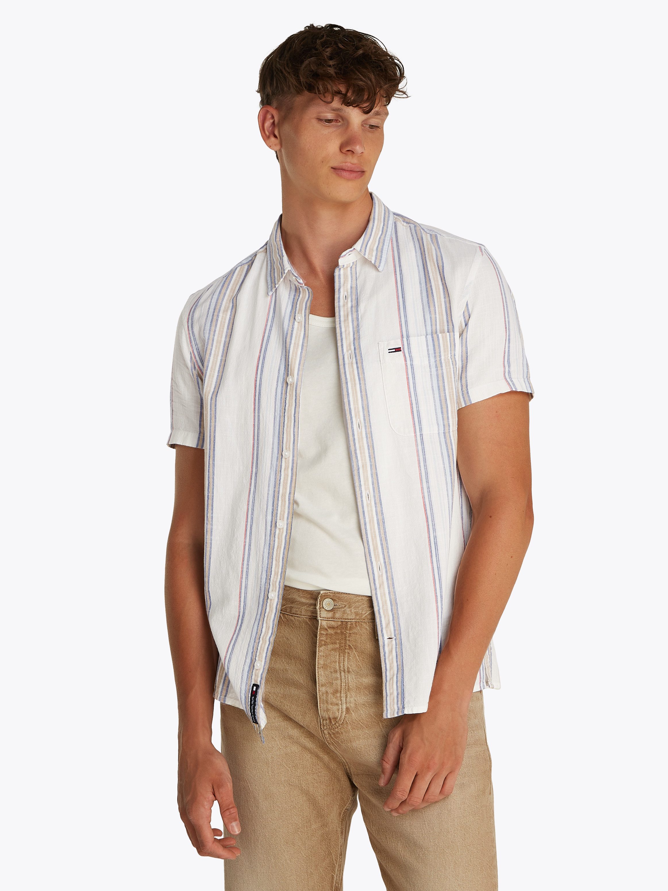Tommy Jeans Kurzarmhemd TJM REG SLUB günstig online kaufen