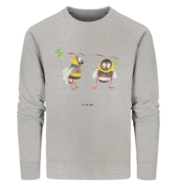 Mr. & Mrs. Panda Longpullover Größe XS Bienen Paar - Heather Grey - Geschen günstig online kaufen