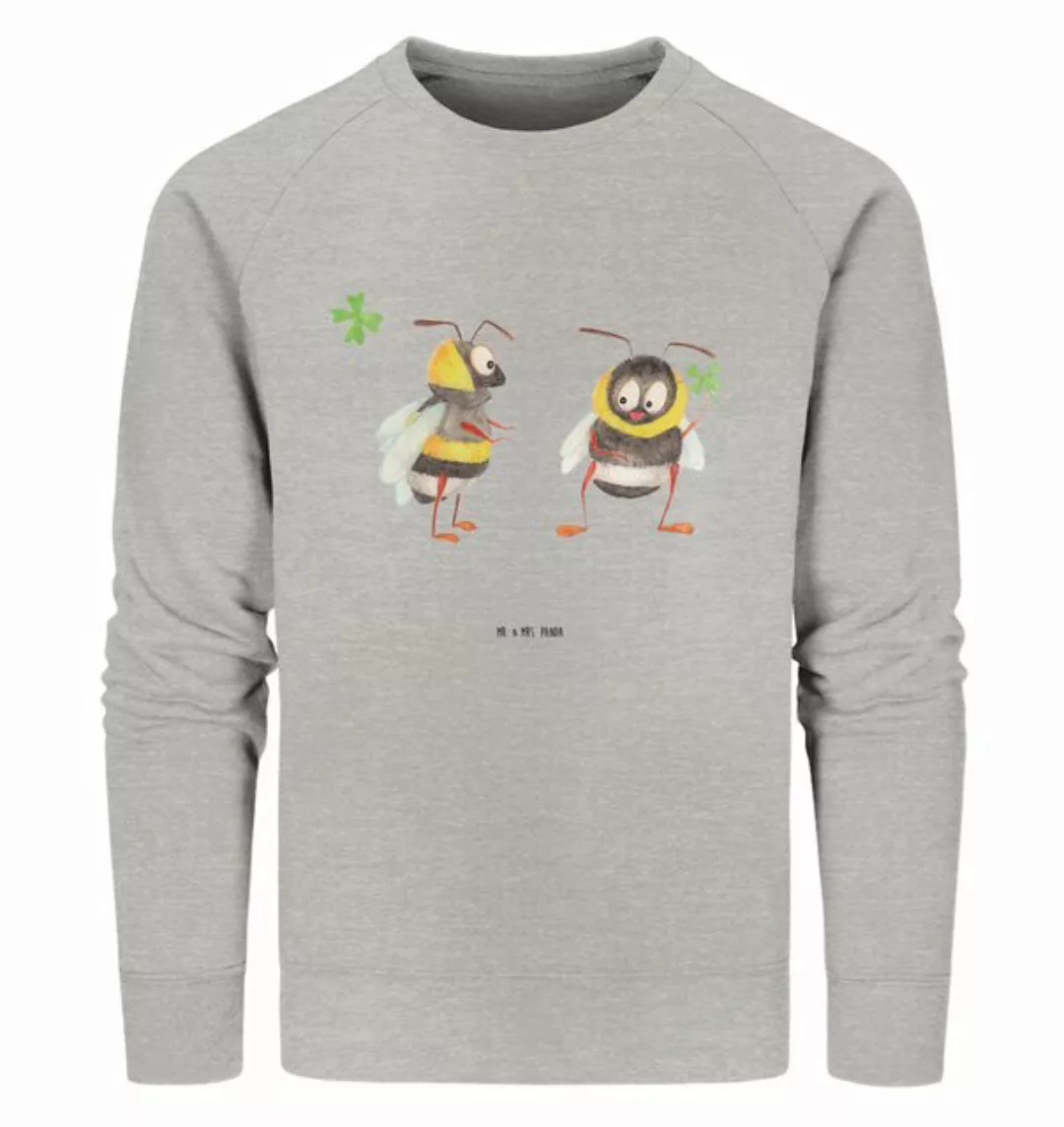 Mr. & Mrs. Panda Longpullover Größe M Bienen Paar - Heather Grey - Geschenk günstig online kaufen