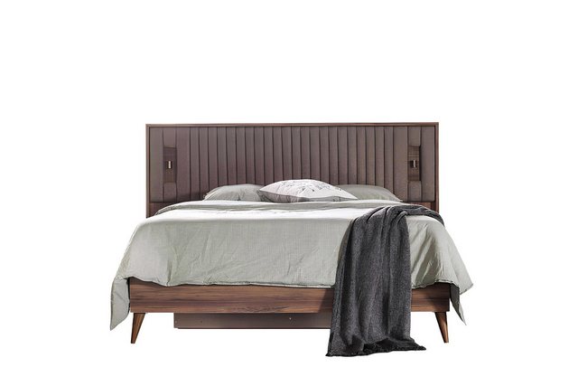 Xlmoebel Bett Doppelbett aus Holz in Braun für das Schlafzimmer. (Bett), He günstig online kaufen