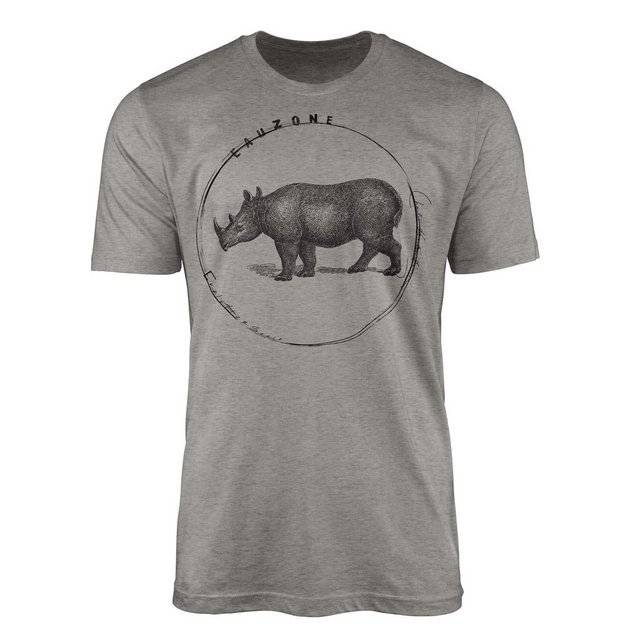 Sinus Art T-Shirt Evolution Herren T-Shirt Nashorn günstig online kaufen