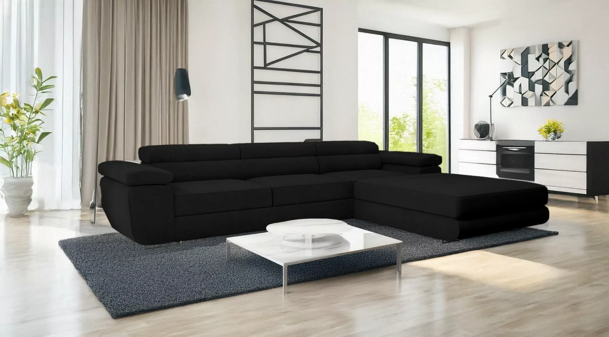 Goldstoff Ecksofa VENUS TWIN, mit Schlaffunktion und Bettkasten, 275x202x70 günstig online kaufen