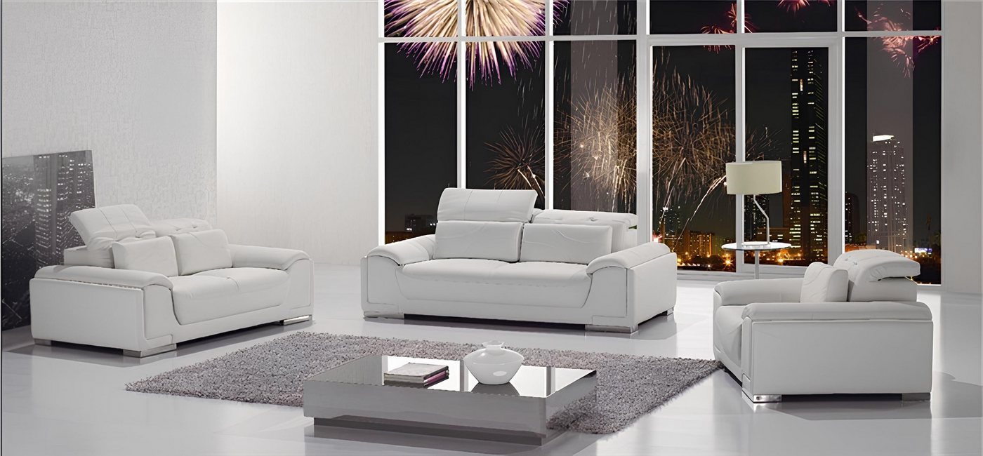 Xlmoebel Sofa Set mit 3-Sitzer Ledersofas und Polstern im Design für Sofas, günstig online kaufen