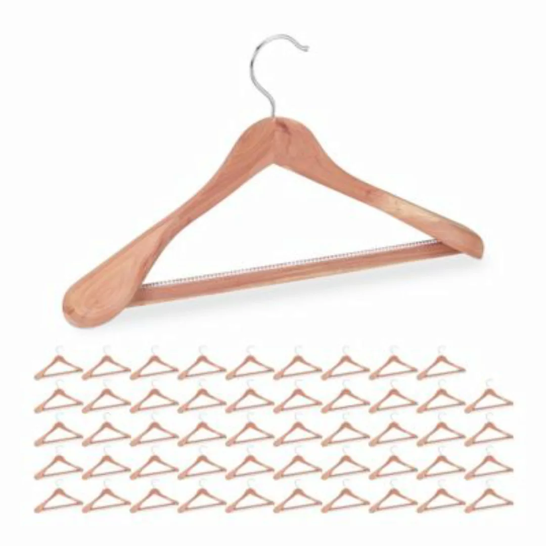 relaxdays 50 x Anzugbügel aus Zedernholz natur günstig online kaufen