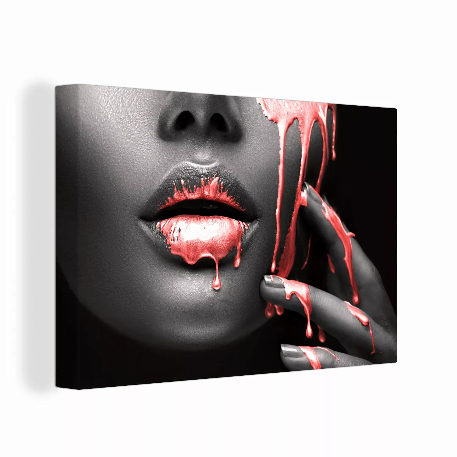 OneMillionCanvasses® Leinwandbild Lippen - Rot - günstig online kaufen