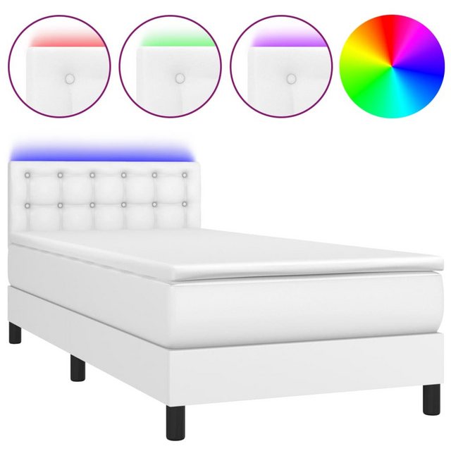 vidaXL Boxspringbett Bett Boxspringbett mit Matratze & LED Kunstleder (80 x günstig online kaufen