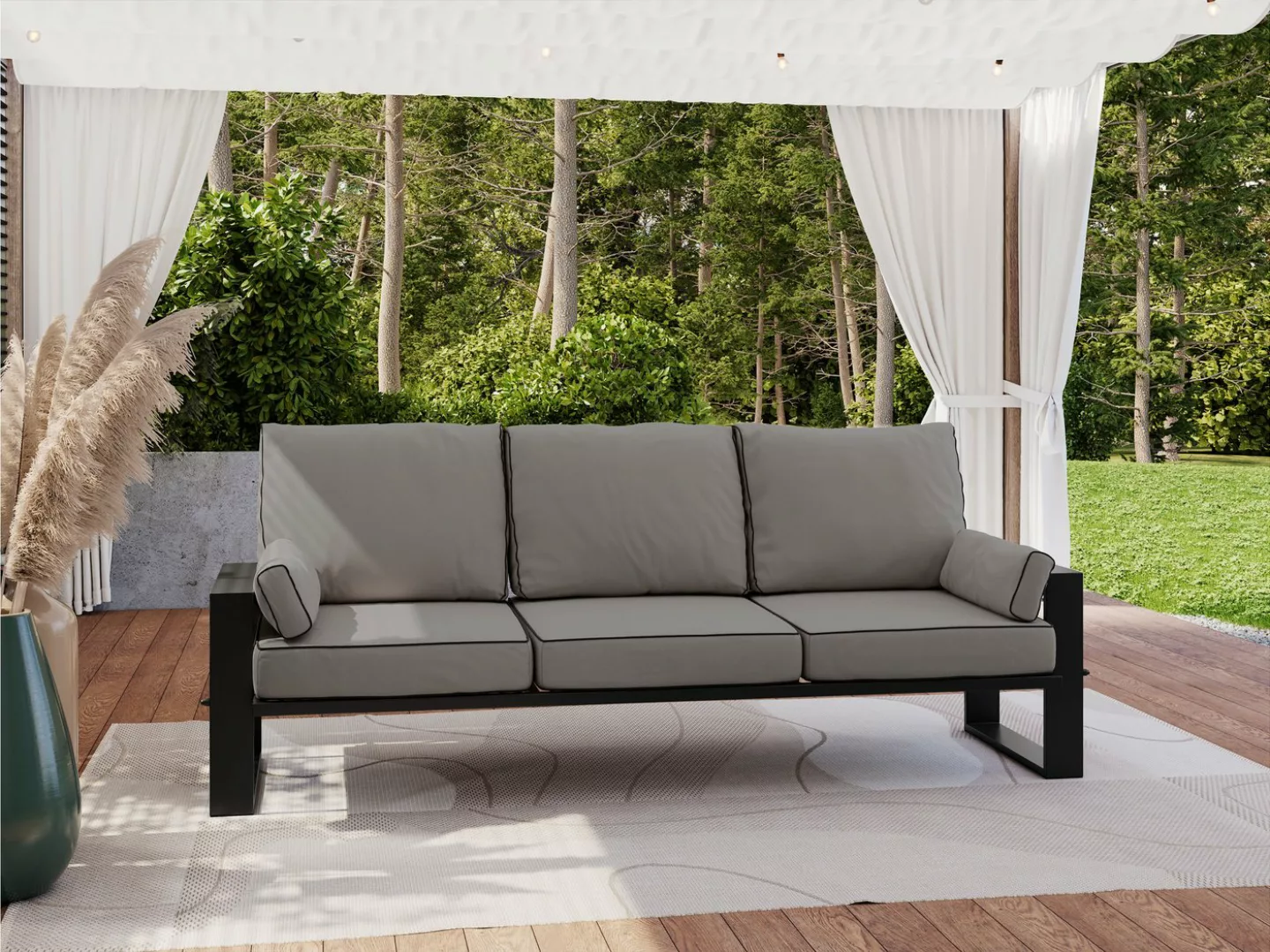 MKS MÖBEL Sofa ELBA, Wellenfeder, Metallbeinen, T30-Schaum, Outdoor Sofa, T günstig online kaufen