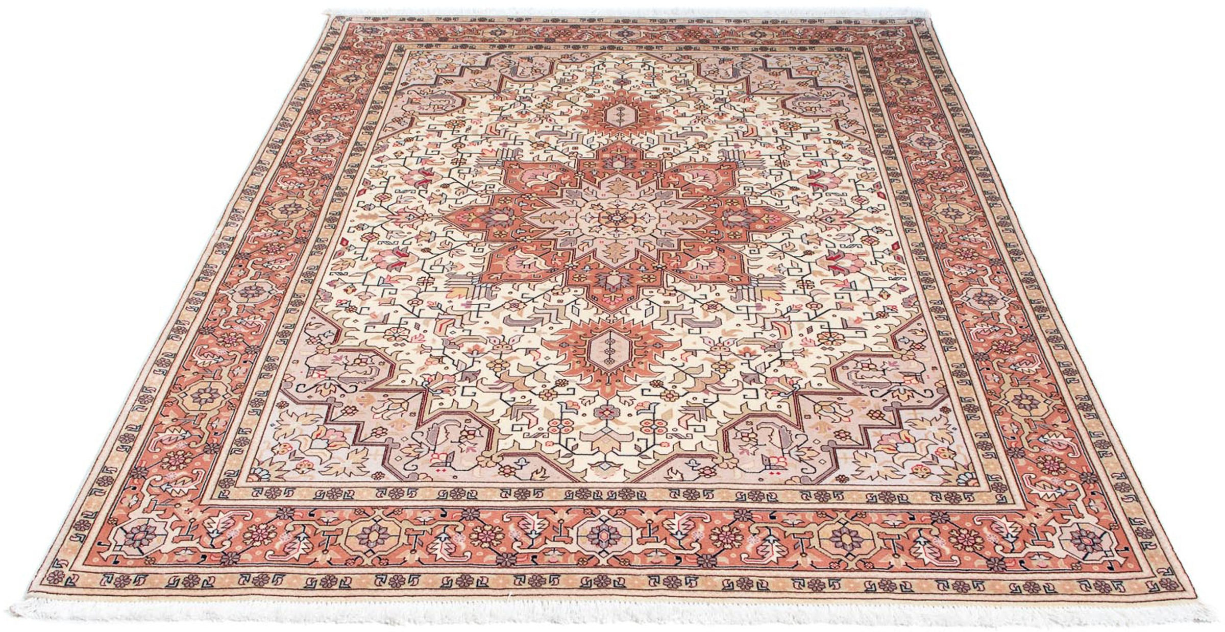 morgenland Orientteppich »Perser - Täbriz - Royal - 208 x 153 cm - beige«, günstig online kaufen