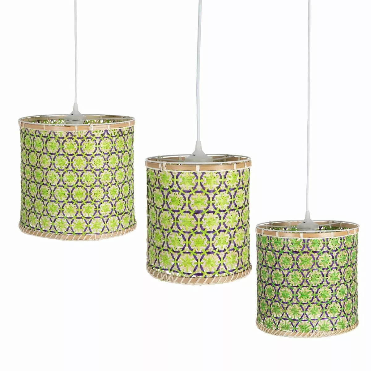Deckenlampe 32 X 32 X 29 Cm Natürlich Grün Bambus (3 Stück) günstig online kaufen