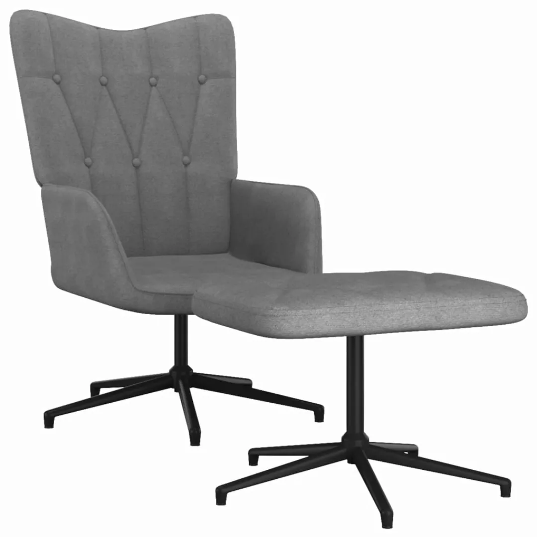 Relaxsessel Mit Hocker 62x67x97,5 Cm Dunkelgrau Stoff günstig online kaufen