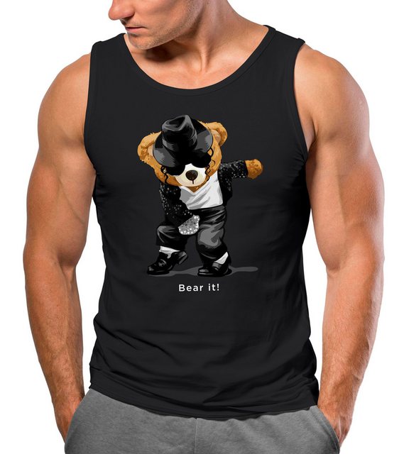 Neverless Tanktop Herren Tank-Top Shirt Jackson Bear Parodie Bear it! Teddy günstig online kaufen