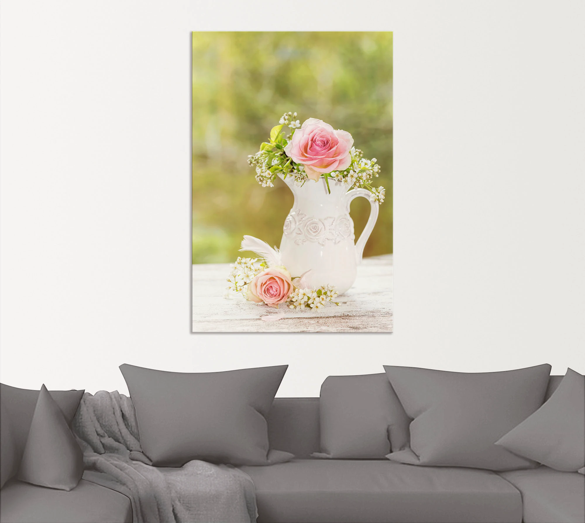 Artland Wandbild "Vintage Rosen in Vase", Blumen, (1 St.), als Alubild, Out günstig online kaufen