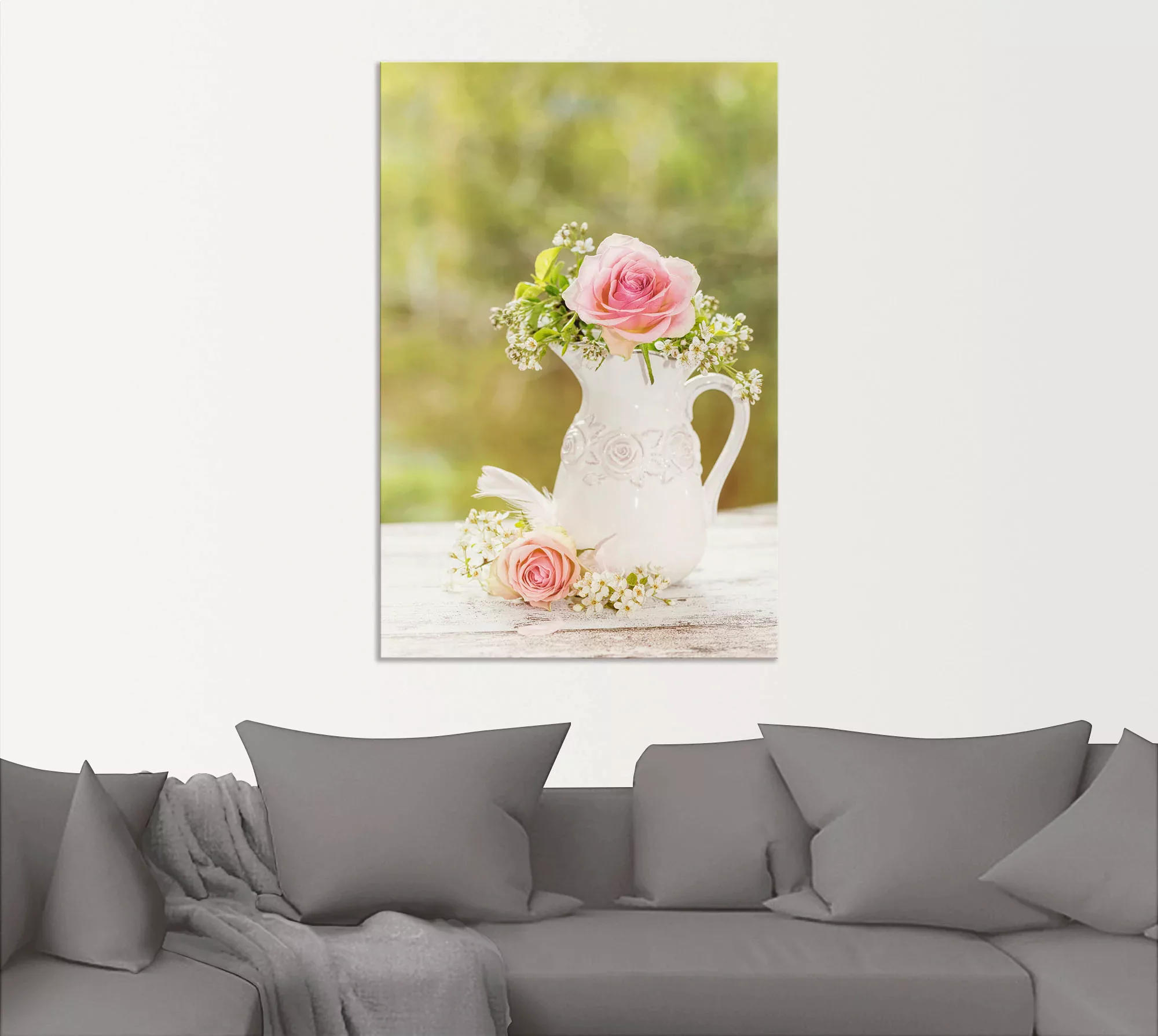 Artland Wandbild »Vintage Rosen in Vase«, Blumen, (1 St.), als Alubild, Out günstig online kaufen