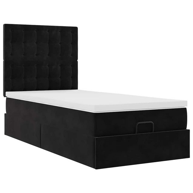 vidaXL Bett Ottoman-Bett mit Matratzen & LEDs Schwarz 80x200 cm Samt günstig online kaufen