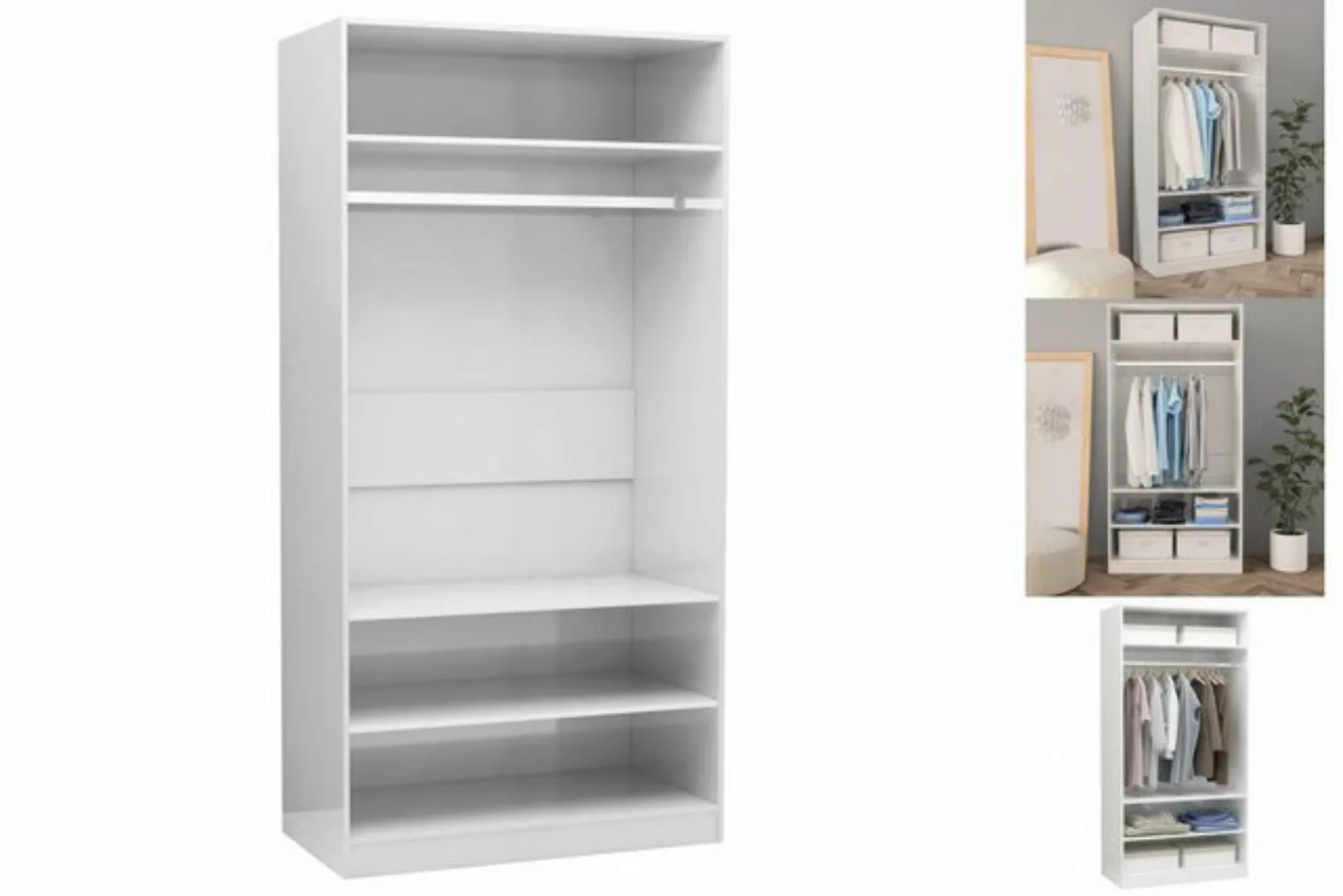 Kleiderschrank Hochglanz-weiß 100ã50ã200 Cm Spanplatte günstig online kaufen