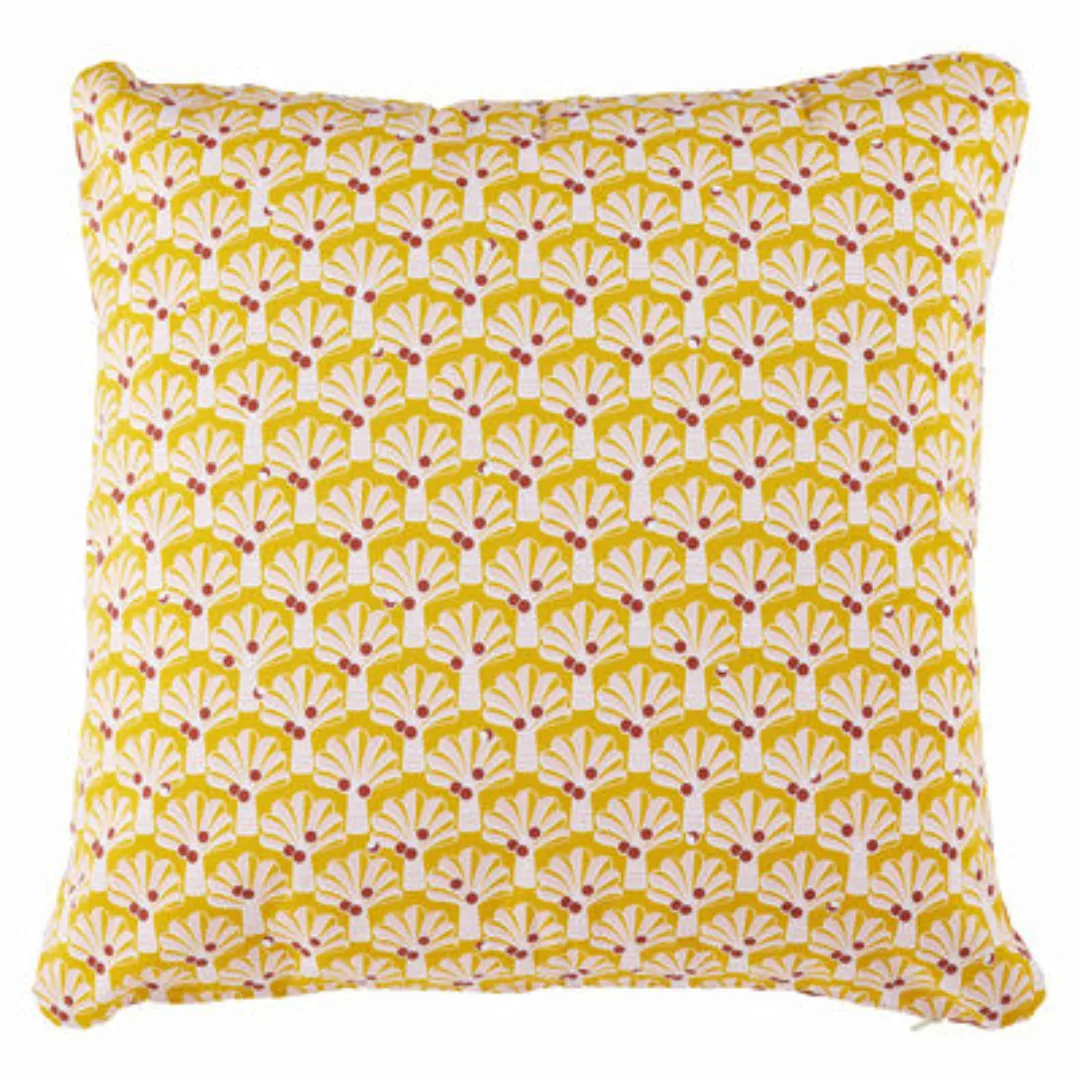 Outdoor-Kissen Envie d'ailleurs - Cocotiers textil gelb / 70 x 70 cm - Ferm günstig online kaufen