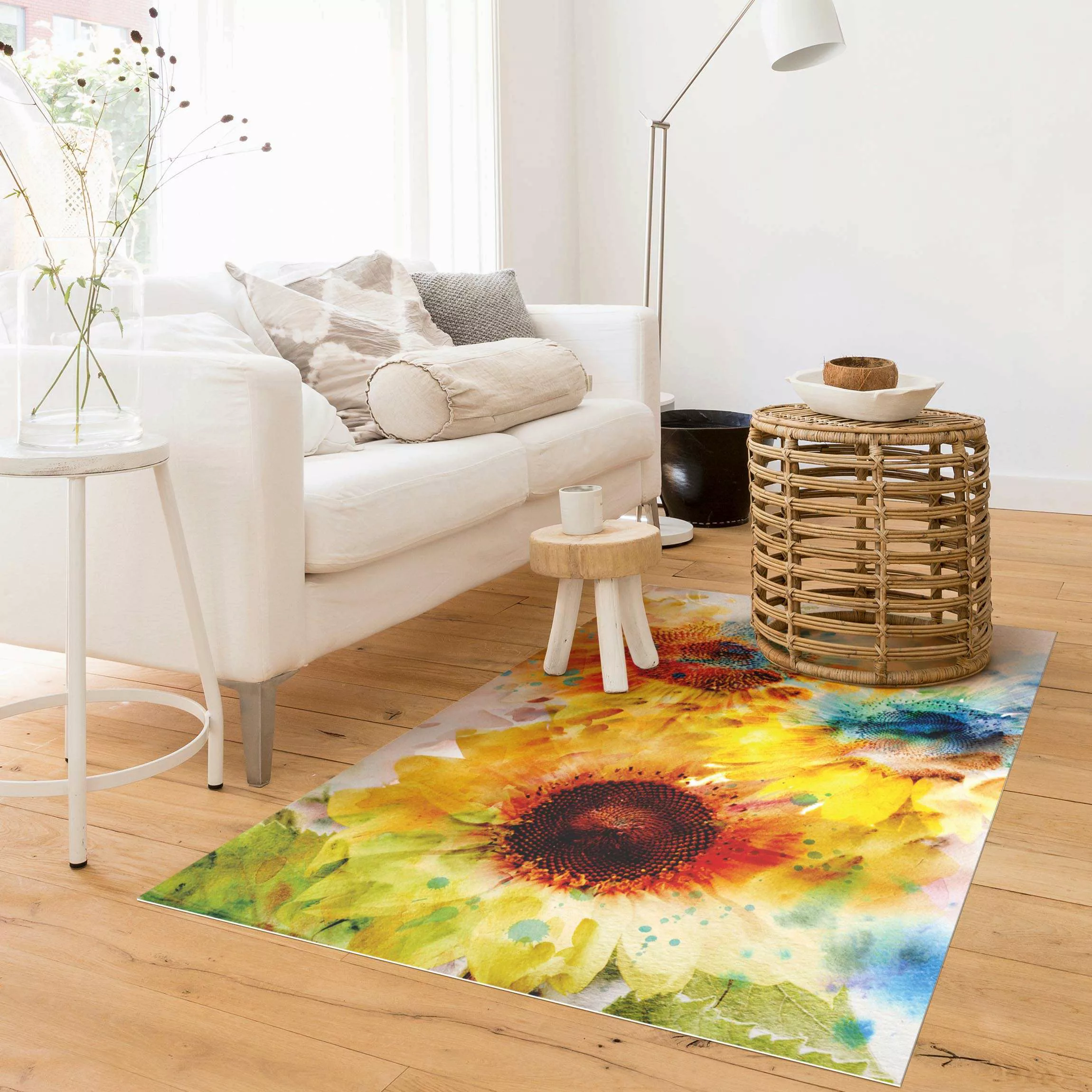 Vinyl-Teppich Watercolor Sunflower günstig online kaufen