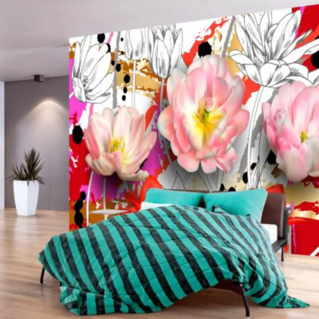 artgeist Fototapete Colourful Tulips mehrfarbig Gr. 100 x 70 günstig online kaufen