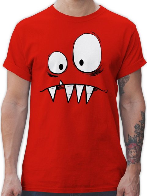 Shirtracer T-Shirt Freches Monster große Augen gruselige Zähne Karneval & F günstig online kaufen