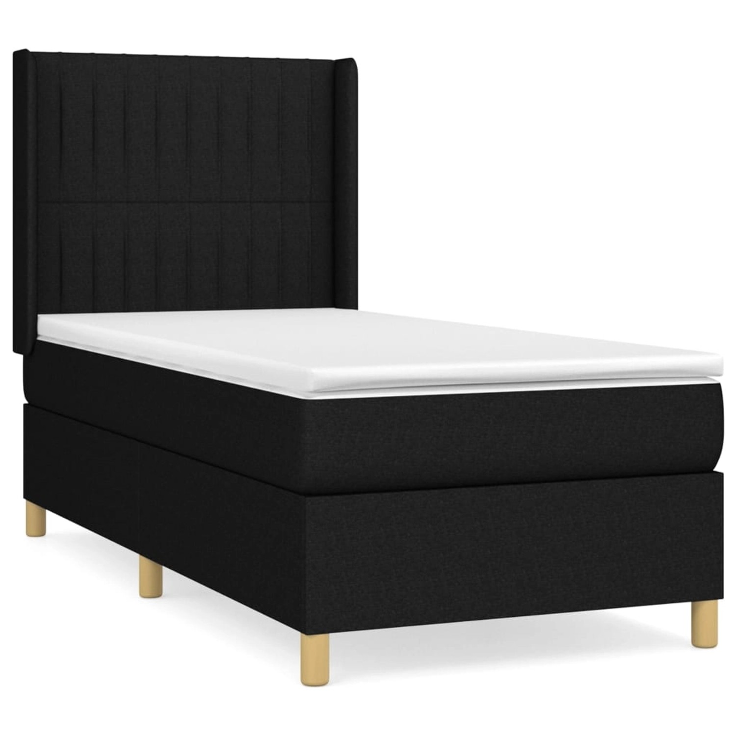 vidaXL Boxspringbett mit Matratze Schwarz 90x190 cm Stoff1378099 günstig online kaufen