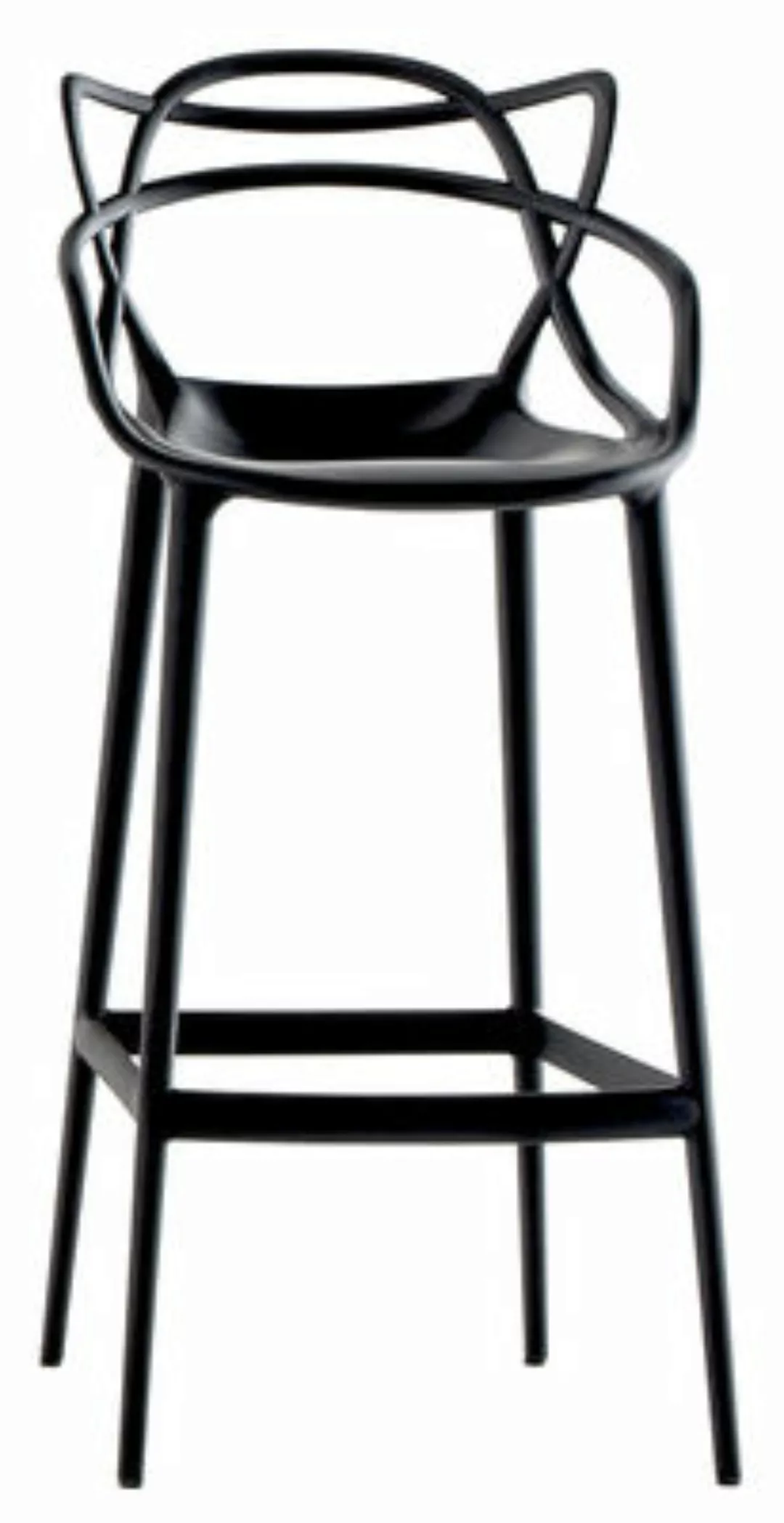 Kartell - Masters Barhocker 75cm - schwarz/100% recyceltes Material/BxHxT 4 günstig online kaufen