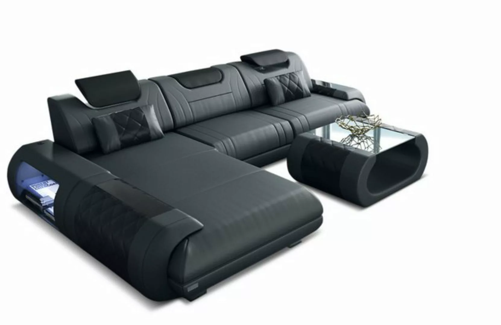 Sofa Dreams Ecksofa Sofa Leder Rimini L Form Ledersofa Ledercouch, Couch, m günstig online kaufen