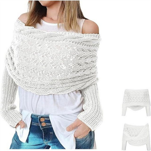 autolock Strickponcho Multifunktionaler Schal mit Ärmeln,Gestrickter Zopf-W günstig online kaufen