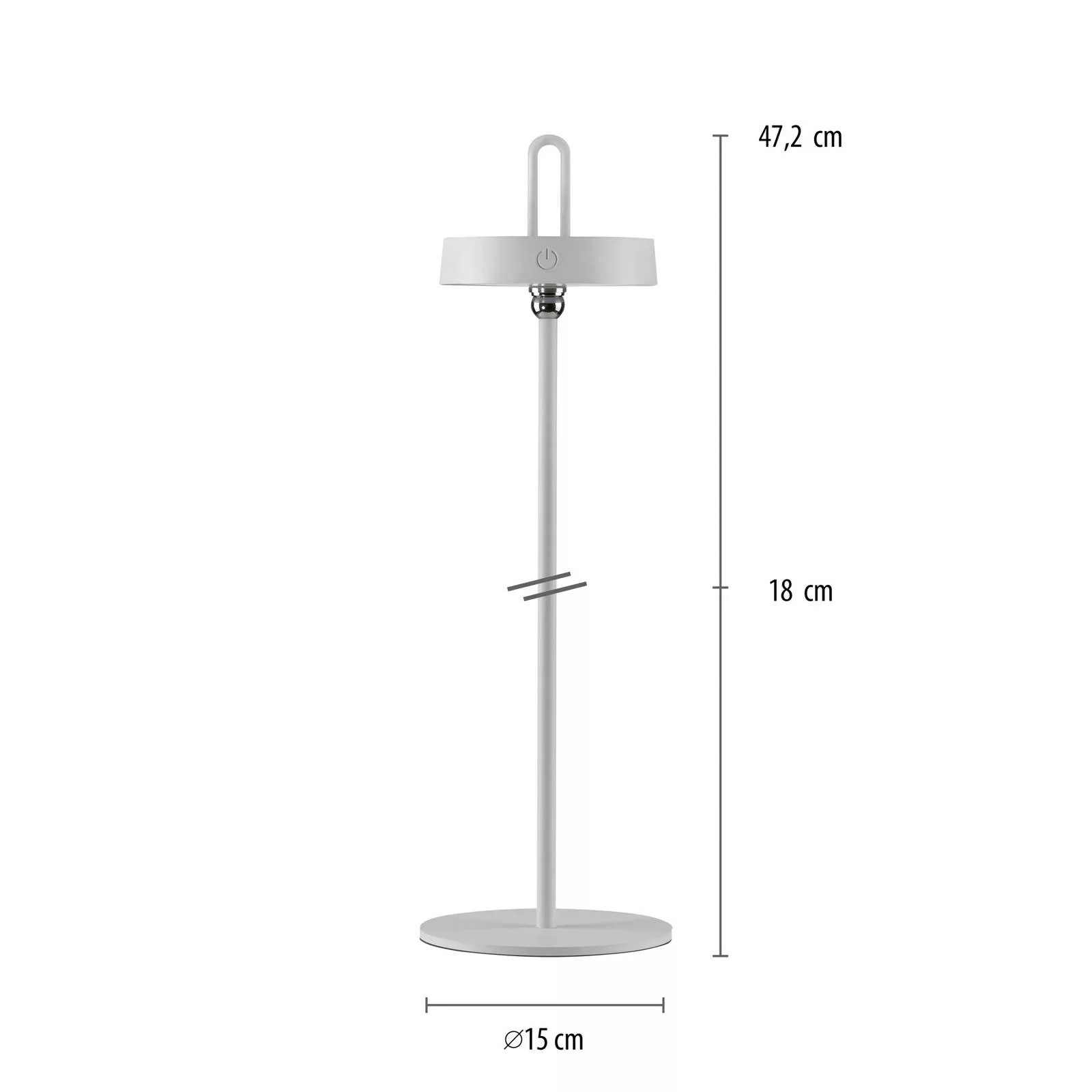 LED Akku Tischleuchte Amag in Weiß 1,5W 80lm IP44 günstig online kaufen