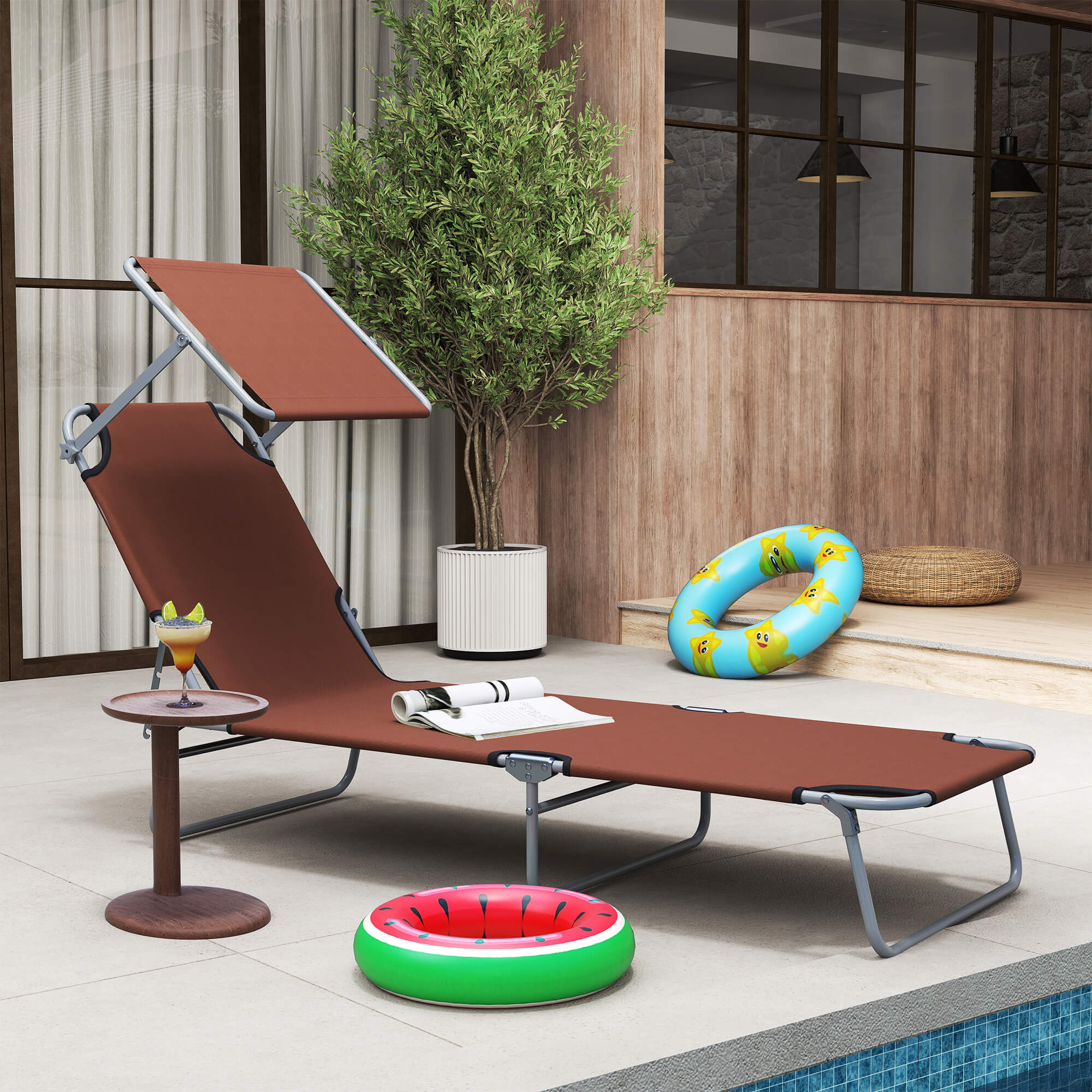 Outsunny Sonnenliege, bis 120kg belastbar, Liegestühle Garten, für Terrasse günstig online kaufen