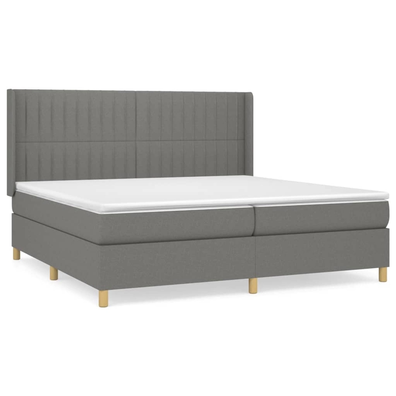 vidaXL Boxspringbett Boxspringbett mit Matratze Dunkelgrau 200x200 cm Stoff günstig online kaufen