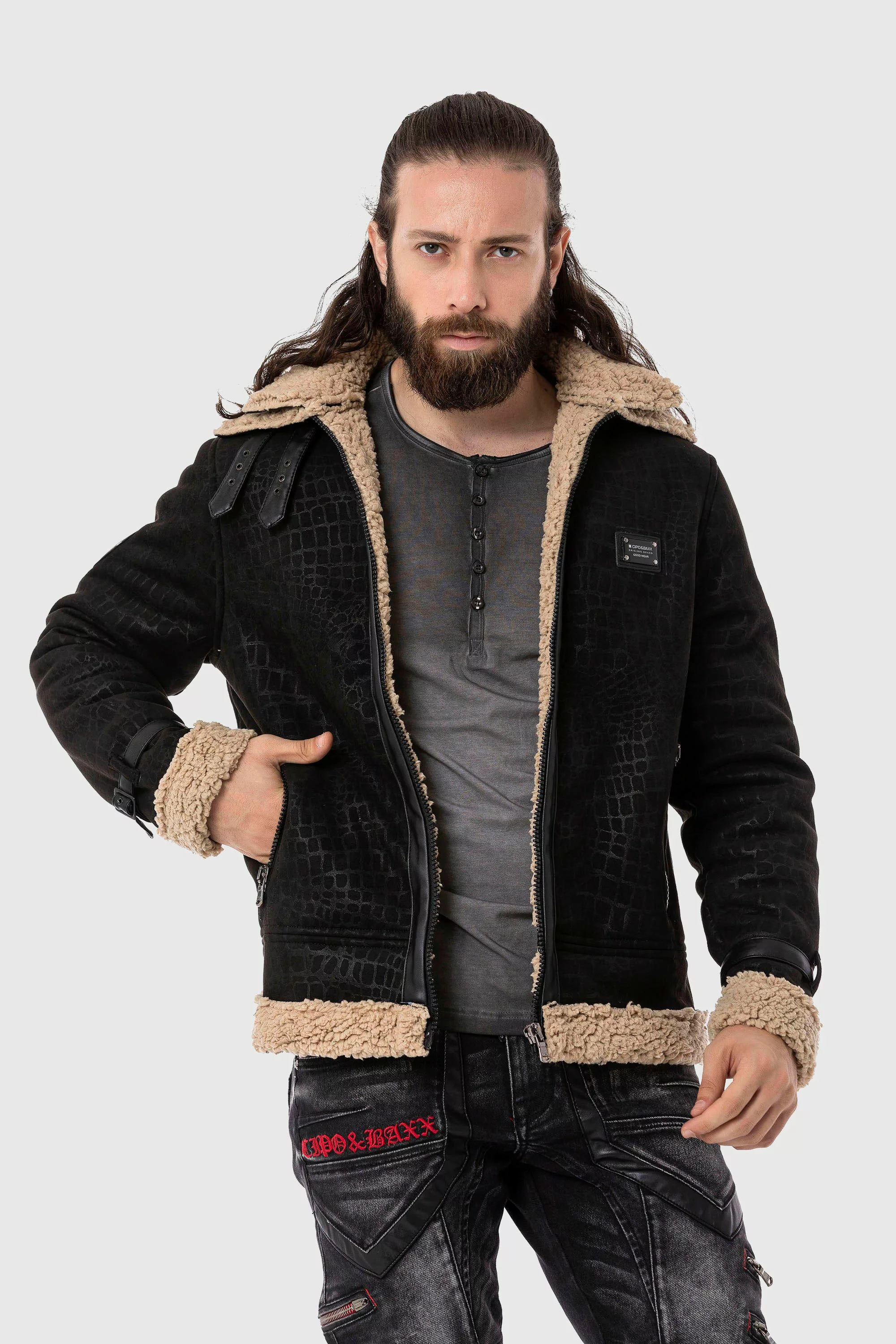 Cipo & Baxx Parka "Jacke", ohne Kapuze, im Flieger-Look günstig online kaufen